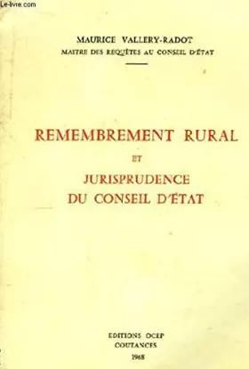 Couverture du produit · Remembrement rural et jurisprudence du conseil d'etat.