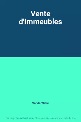 Couverture du produit · Vente d'Immeubles