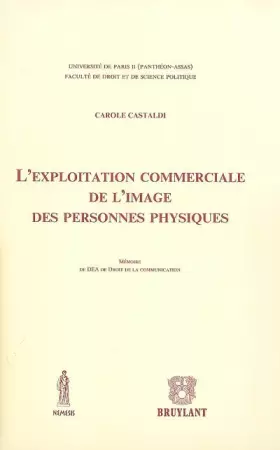 Couverture du produit · l'exploitation commerciale de l'image des personnes physiques