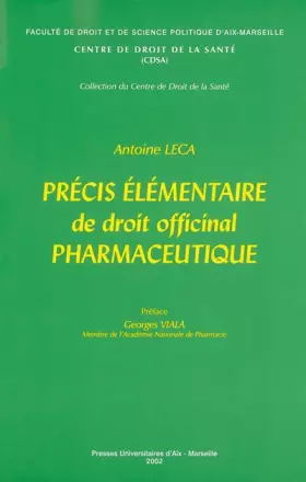 Couverture du produit · Précis élémentaire de droit officinal pharmaceutique