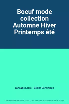 Couverture du produit · Boeuf mode collection Automne Hiver Printemps été