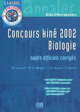 Couverture du produit · Concours kiné 2002 - Biologie :  Sujets officiels corrigés
