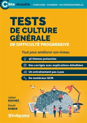 Couverture du produit · TESTS DE CULTURE GÉNÉRALE DE DIFFICULTÉ PROGRESSIVE: Tout pour améliorer son niveau