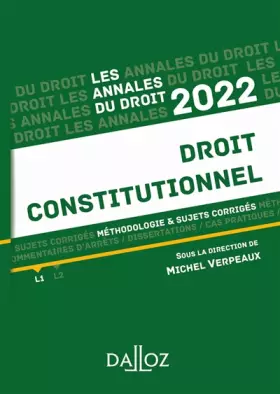 Couverture du produit · Annales Droit constitutionnel 2022