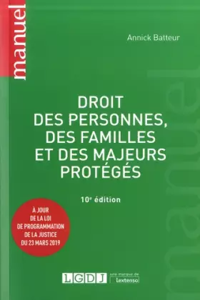 Couverture du produit · Droit des personnes, des familles et des majeurs protégés (2019) (10e éd.)