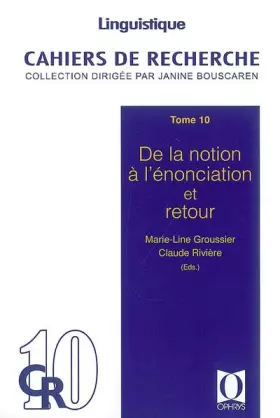 Couverture du produit · De la notion à l'énonciation et retour