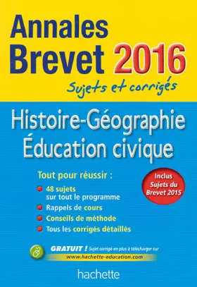Couverture du produit · Annales 2016 Hist/Géo 3E