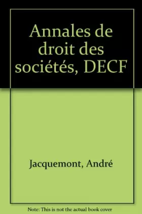 Couverture du produit · Annales de droit des sociétés (ancienne édition)