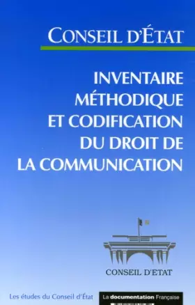 Couverture du produit · Inventaire méthodique et codification du droit de la communication