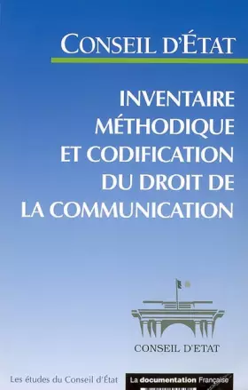 Couverture du produit · Inventaire méthodique et codification du droit de la communication