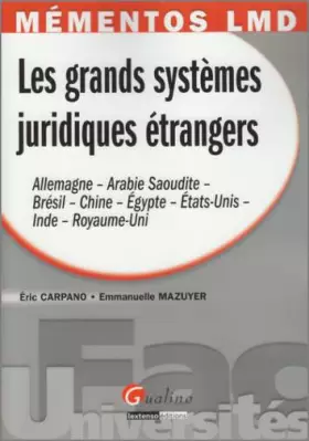 Couverture du produit · Les grands systèmes juridiques étrangers