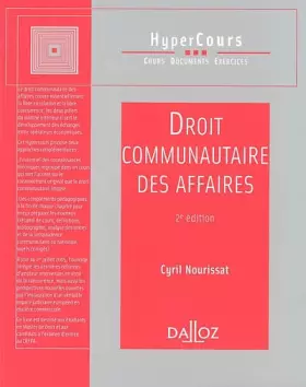 Couverture du produit · Droit communautaire des affaires : 2e édition