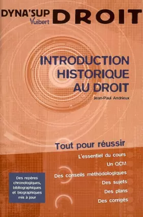 Couverture du produit · Introduction historique au droit