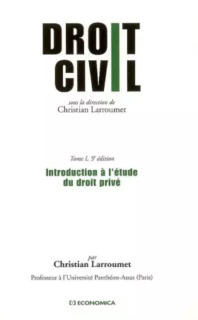 Couverture du produit · Introduction à l'étude du droit privé
