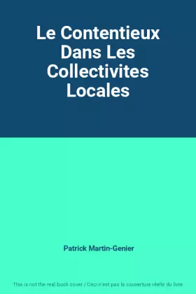 Couverture du produit · Le Contentieux Dans Les Collectivites Locales