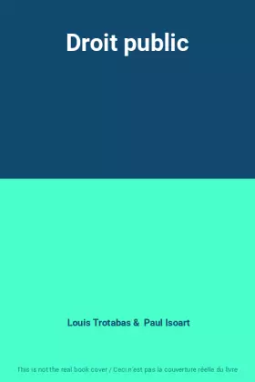 Couverture du produit · Droit public