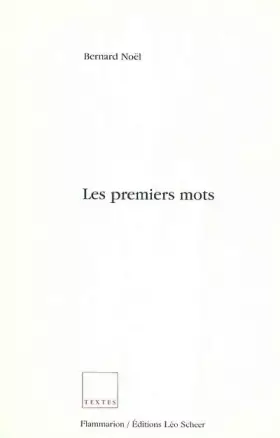 Couverture du produit · Les premiers mots