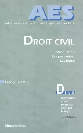 Couverture du produit · Droit civil : Introduction, les personnes, les biens