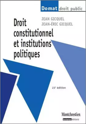 Couverture du produit · Droit constitutionnel et institutions politiques