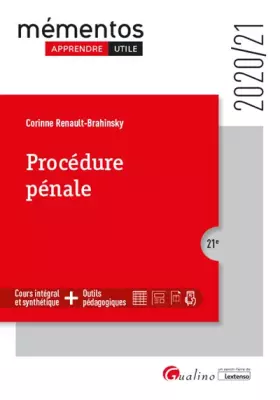 Couverture du produit · Procédure pénale: Intègre les dispositions de la réforme de la justice entrées en vigueur début 2020 (2020)