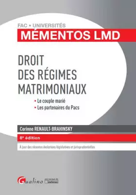 Couverture du produit · Mémentos LMD - Droit des régimes matrimoniaux 2016-2017