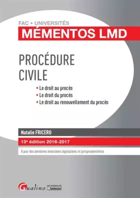 Couverture du produit · Procédure civile