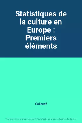 Couverture du produit · Statistiques de la culture en Europe : Premiers éléments
