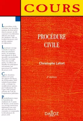 Couverture du produit · Procédure civile