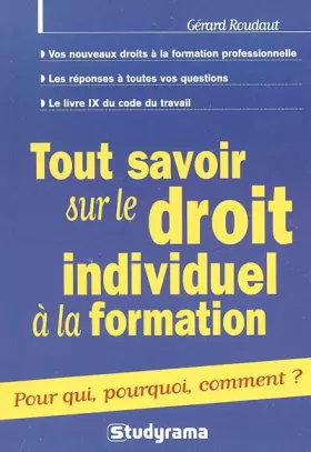 Couverture du produit · Tout savoir sur le droit individuel à la formation