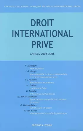Couverture du produit · Travaux du Comité français de droit international privé: Années 2004-2006