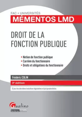 Couverture du produit · Droit de la fonction publique, 3ème édition