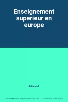 Couverture du produit · Enseignement superieur en europe