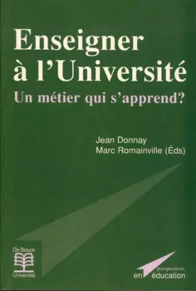 Couverture du produit · Enseigner à l'université. Un métier qui s'apprend ?