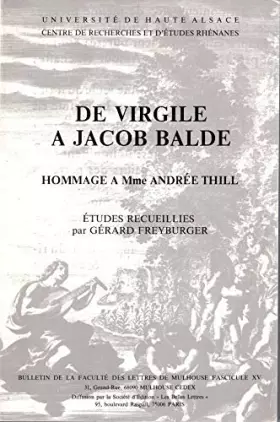 Couverture du produit · De Virgile à Jacob Balde : Hommage à Mme Andrée Thill