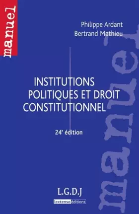 Couverture du produit · Institutions politiques et droit constitutionnel