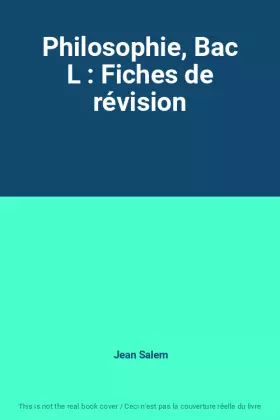 Couverture du produit · Philosophie, Bac L : Fiches de révision