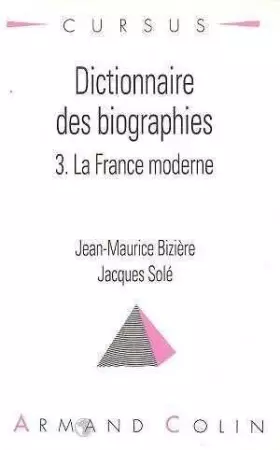 Couverture du produit · Dictionnaire des biographies, tome 1 : L'Antiquité