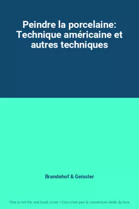 Couverture du produit · Peindre la porcelaine: Technique américaine et autres techniques