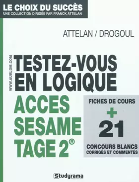 Couverture du produit · Testez-vous en logique SESAME, ACCES, TAGE 2
