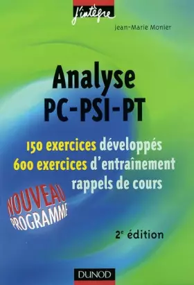 Couverture du produit · Exercices de mathématiques : Analyse PC-PSI-PT, 2e année