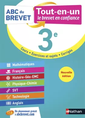 Couverture du produit · ABC du Brevet Tout en un 3e - Toutes les matières de Troisième pour le Brevet 2023 - Mathématiques, Français, Histoire-Géograph
