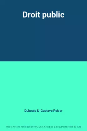 Couverture du produit · Droit public