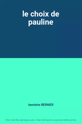 Couverture du produit · le choix de pauline