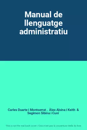 Couverture du produit · Manual de llenguatge administratiu