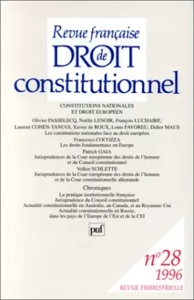 Couverture du produit · Constitutions nationales et droit européen
