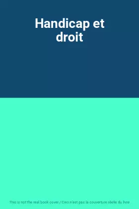 Couverture du produit · Handicap et droit