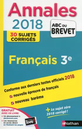 Couverture du produit · Annales ABC du Brevet 2018 - Français