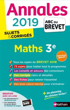 Couverture du produit · Annales ABC du Brevet 2019 Maths - Sujets et Corrigés