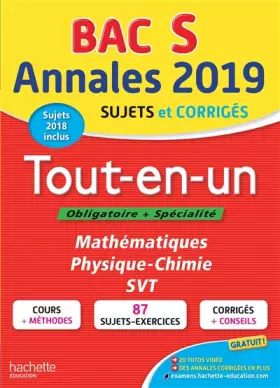 Couverture du produit · Annales Bac 2019 Tout-en-un Terminale S