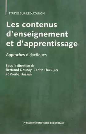 Couverture du produit · Les contenus d'enseignement et d'apprentissage: Approches didactiques